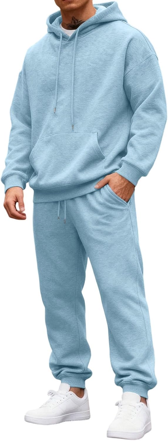 Men's Track suit 2 Pieces Set Athletic Casual Hoodies Sweatshirt and Joggers Set Sweatsuit Sport Outfits