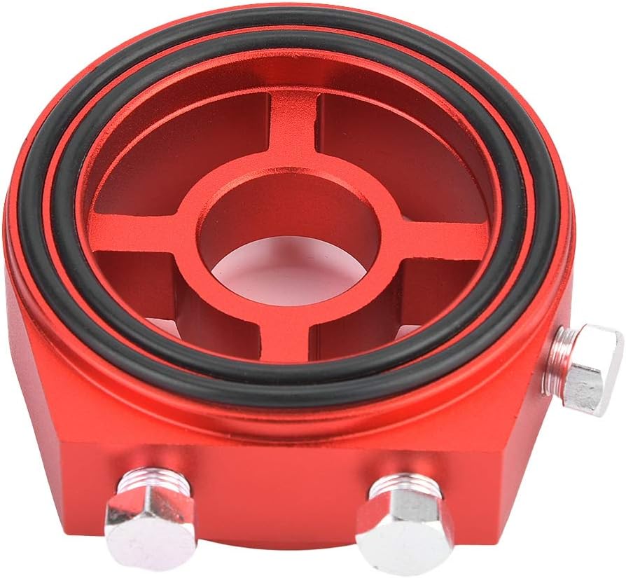 Oil Filter Sandwich Plate Thread Adapter,Universal Aluminum Oil Filter Cooler Sandwiched Plate Oil Pressure Temp Gauge Adapter Kit