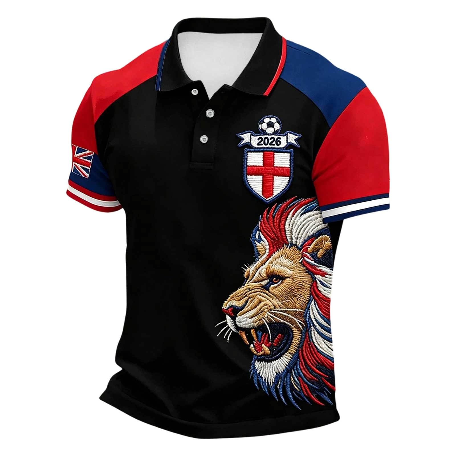 England St George's Cross Polo Shirt Classic Polo Shirt with Red England Flag Design Perfect for Football Fans Comfortable Fit for Everyday Wear and Matches