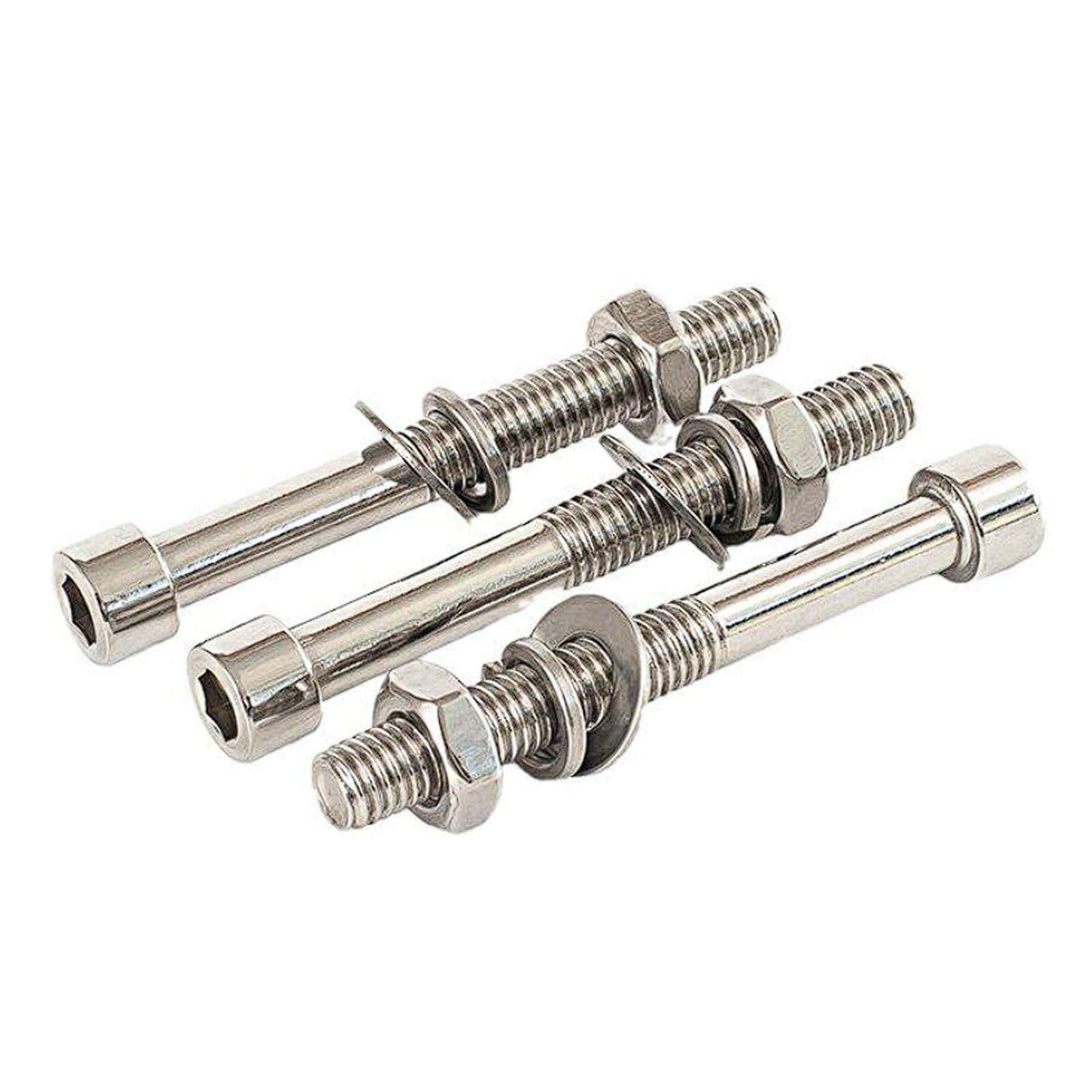 Kit de tuercas y tornillos cabeza hueca hexagonal M6 o M8 acero inoxidable 201, 20 juegos, pernos Allen semiroscados(M8*100 (20 sets))