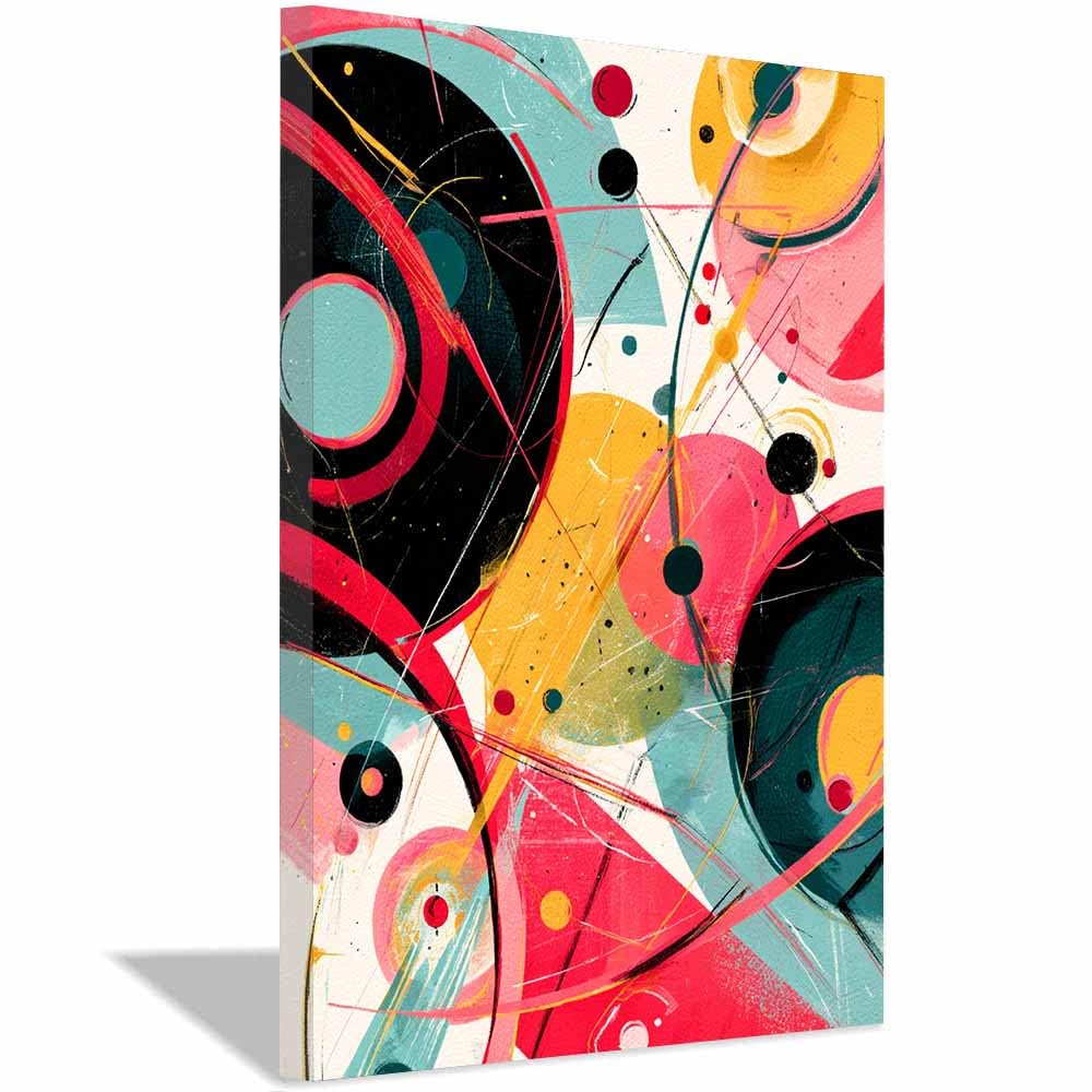 Tableau abstrait moderne pour mur vide - Toile rose encadrée 20x30cm - 7
