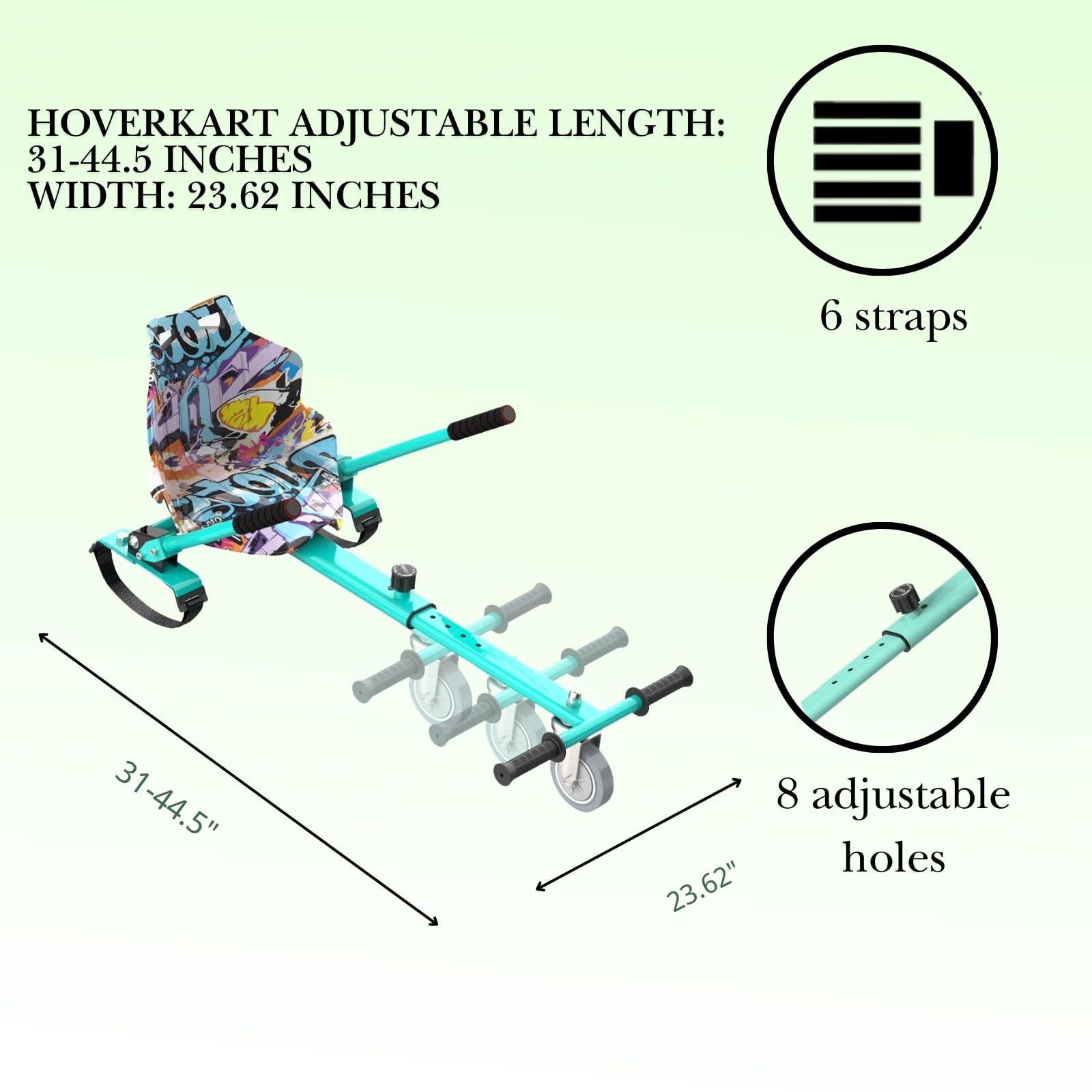 Sedile Hoverkart per Scooter e Gokart - Attacco sedile per Hoverboard, Hovergokart per Hoverboard, Sedile per Hoverboard, Compatibile con 6,5", 8,5" e 10"