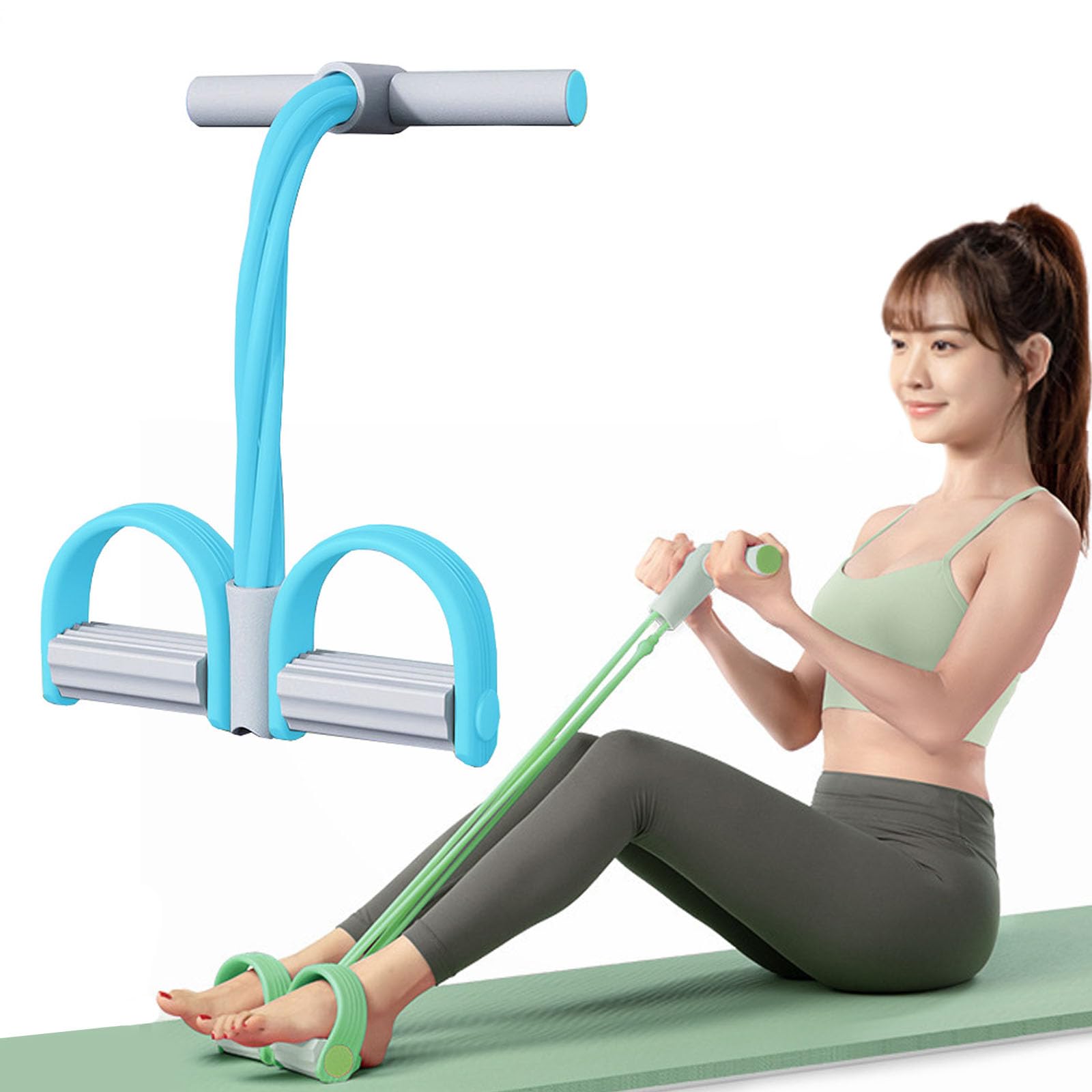 2026 New Pedal Resistance Band with Handle, Sit Up Exercise Equipment, Foot Pedal Resistance Band 6 Tubes, Puller Exercise Bands with Handles