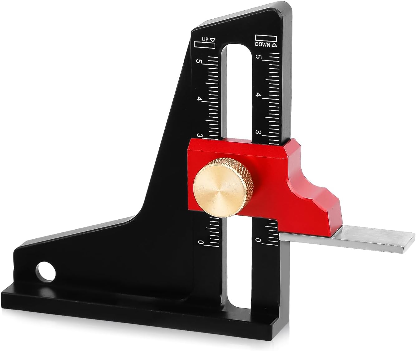 Gosknor Woodworking Height Gauge Dual Scale 0-50mm Aluminum Alloy Precise Depth Measure for Table Saws & Drills