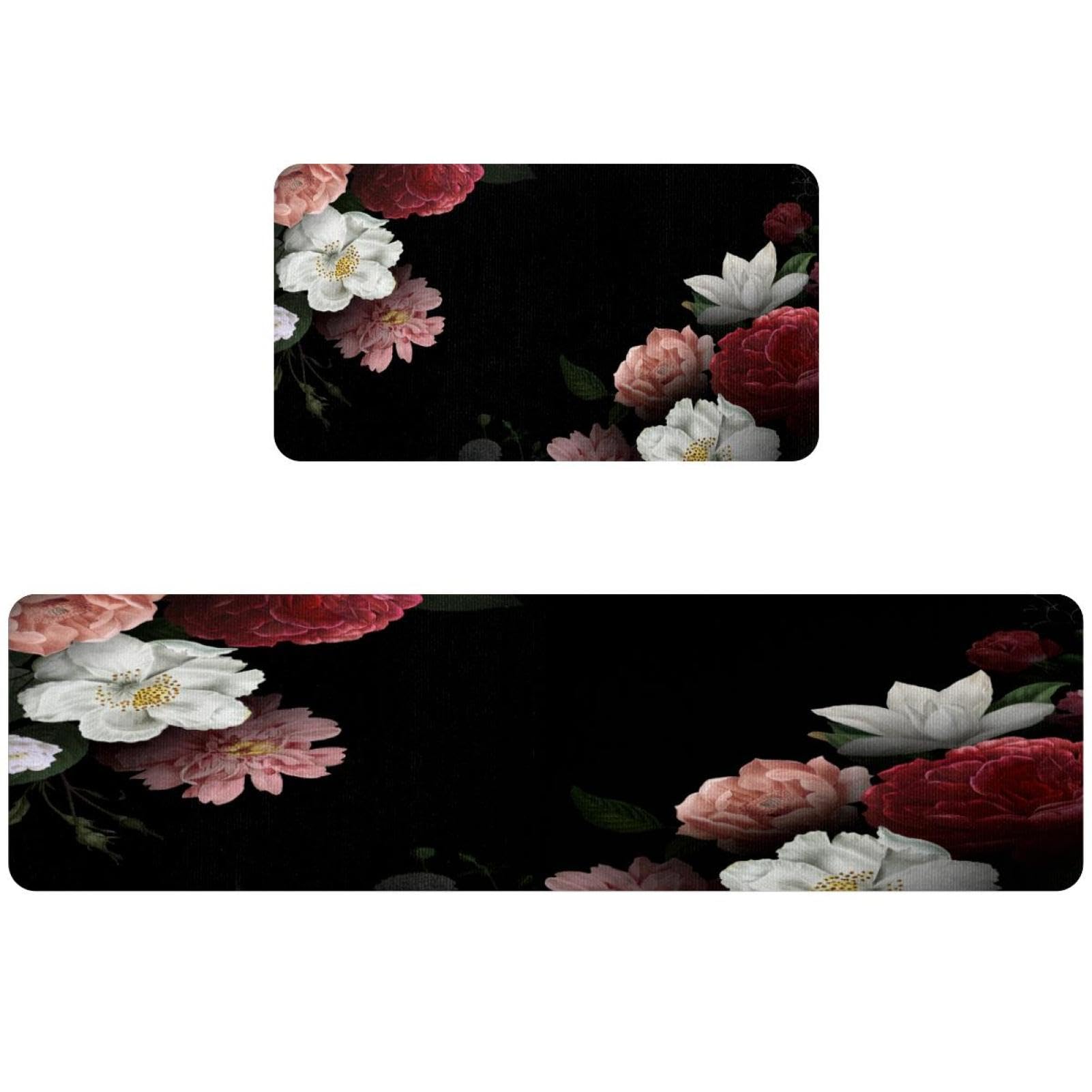 Alfombrilla de cocina lavable clásica juego de 2 piezas para suelo