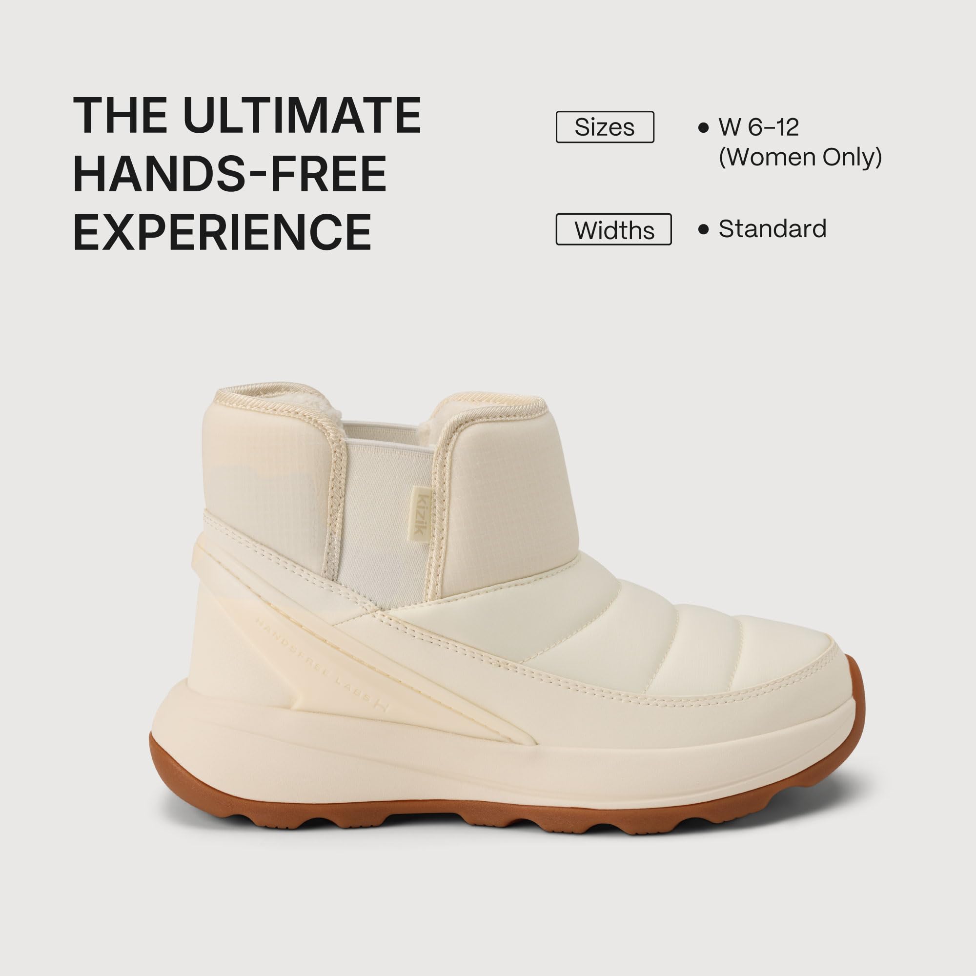 Kizik Juno 2 - Botas de Nieve Bajas sin Cordones para Mujer: Suela de Goma Duradera para Cualquier Terreno, Forro de Piel sintética para Calidez Durante el Uso Diario de Invierno, Ancho Regular