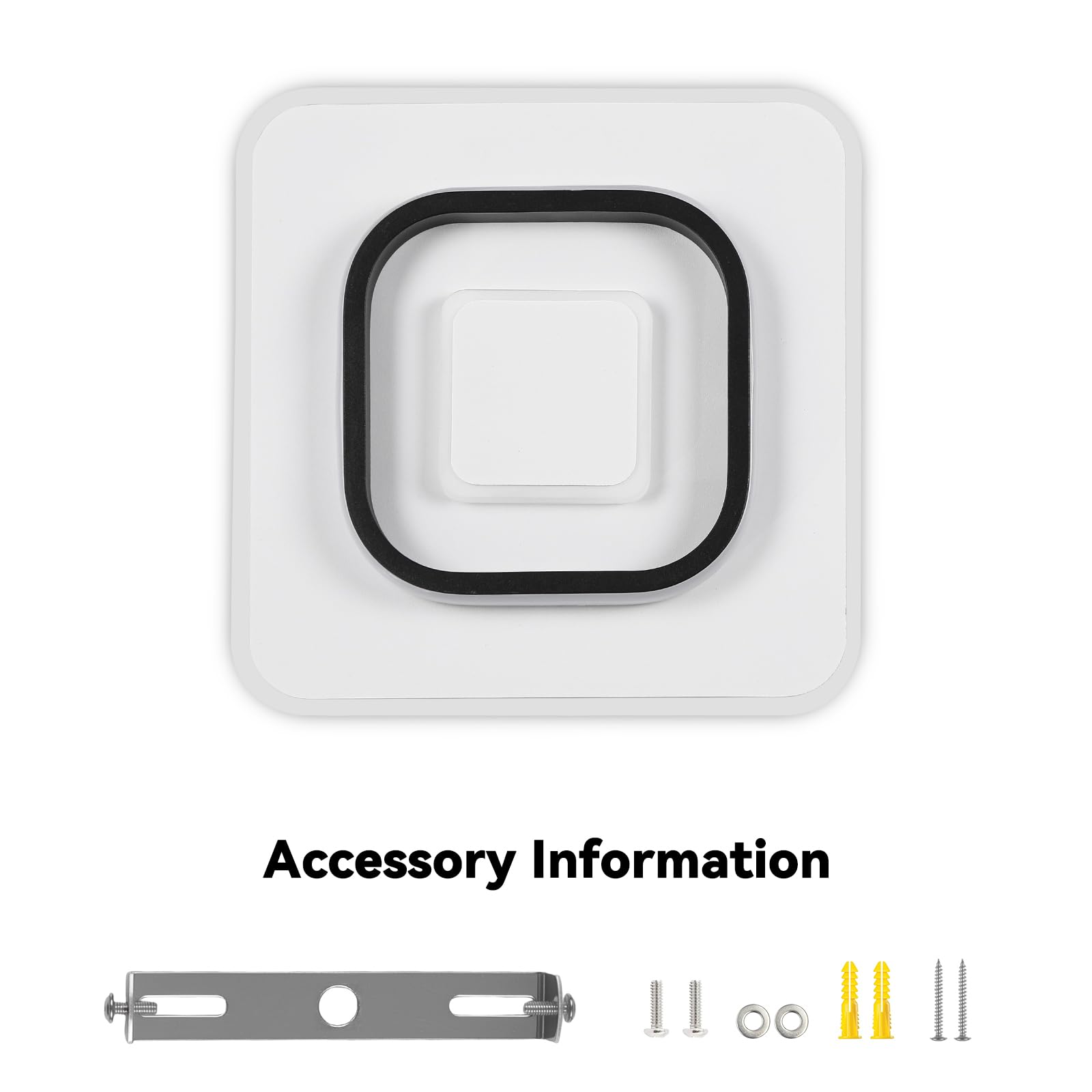 Plafonnier LED Moderne 23W, 3000K/4500K/6500K Lampe Plafond 2300lm CRI≥80, Luminaire Plafonnier pour Salon, Chambre, Bureau, Cuisine et Couloir avec Fonction Mémoire Blanc