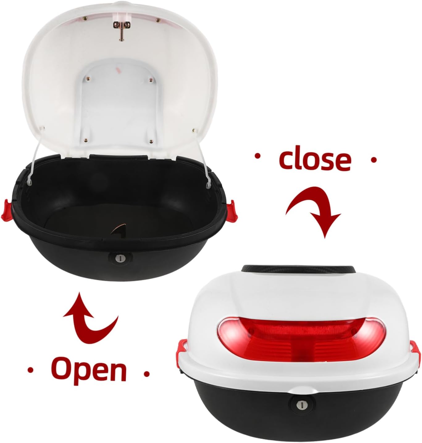 Motorcycle Rear Top Box Storage Case for Scooter Essentials White