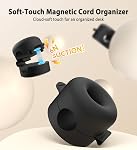 Clips de câbles, Organisateur de câbles [Soft Silicone], Gestion de câbles magnétiques & Support de cordon pour fils de chargeur, accessoires de bureau & Organisateur d'espace de travail 8 Pcs(Noir)