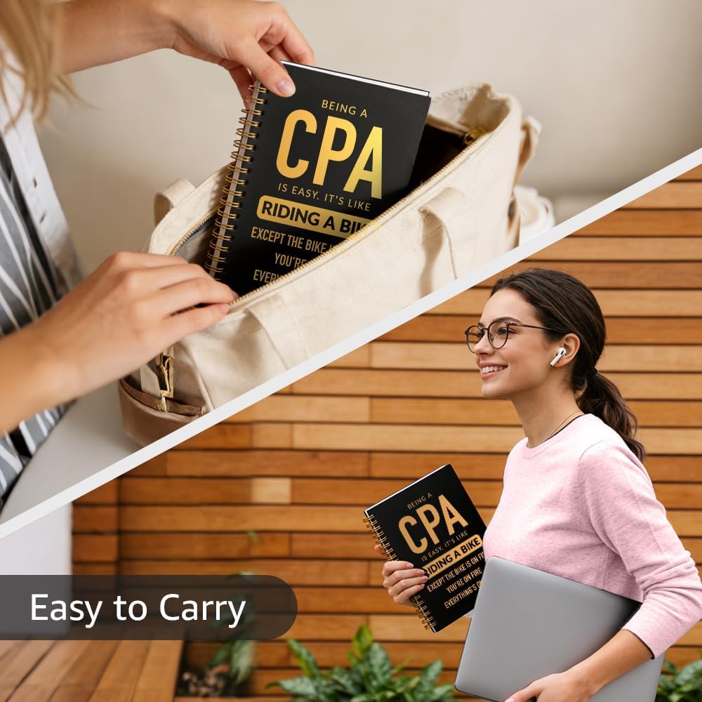 CPA Lined Spiral Notebook, Fun 160 Pages Ruled Hardcover Notebook for Work, Certified Public Accountant Gifts, Tax Season Gifts, Graduation Present for Future Accountant CPA ACCA Tax Preparer - Image 5