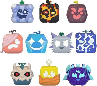 Blox Fruits – Pack de 4 Mini Figuras Misteriosas Coleccionables | Figuras Sorpresa Inspiradas en el Videojuego Roblox Blox Fruits | Juguete para Fans, Niños y Coleccionistas