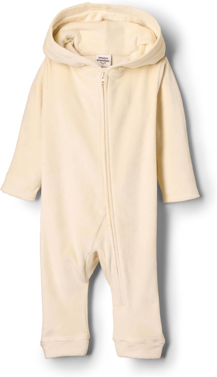 Amazon Essentials x Sofia Grainge Unisex Babies' Velour Hooded Coverall