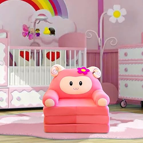 Miniatura 5 de Cojín de felpa con respaldo, sillón plegable 2 en 1, lindo sofá de dibujos animados, sofá abierto sin interior de algodón PP (P)
