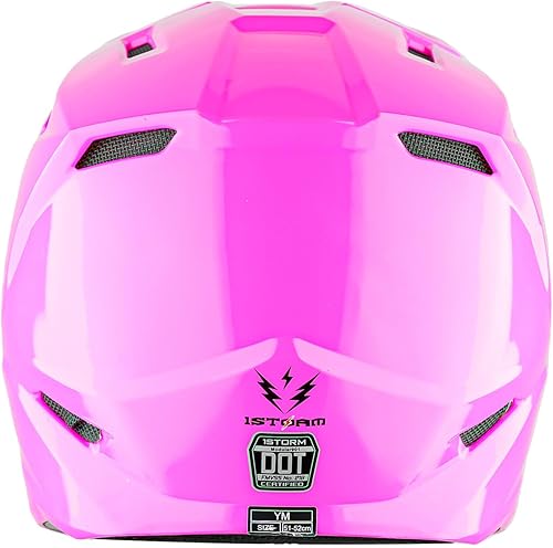 Miniatura 3 de 1Storm - Casco de motocross para jóvenes, ATV, BMX, MX, motocicleta todoterreno, kart, rosa brillante
