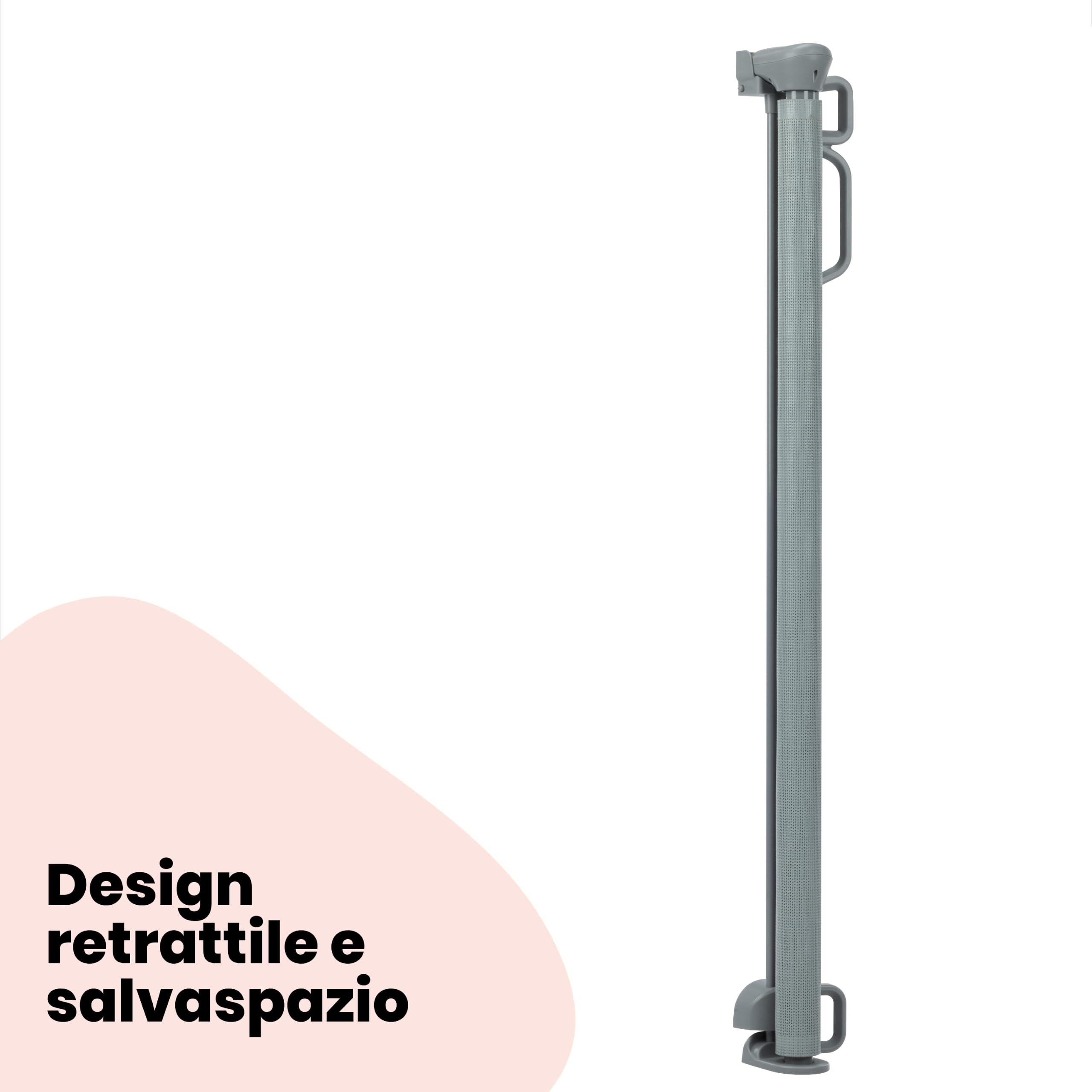 Safety 1st cancelletto estensibile 140 cm, Light Grey | Estensibile fino a 140 cm, cancelletto per bambini regolabile, doppio blocco, installazione rapida