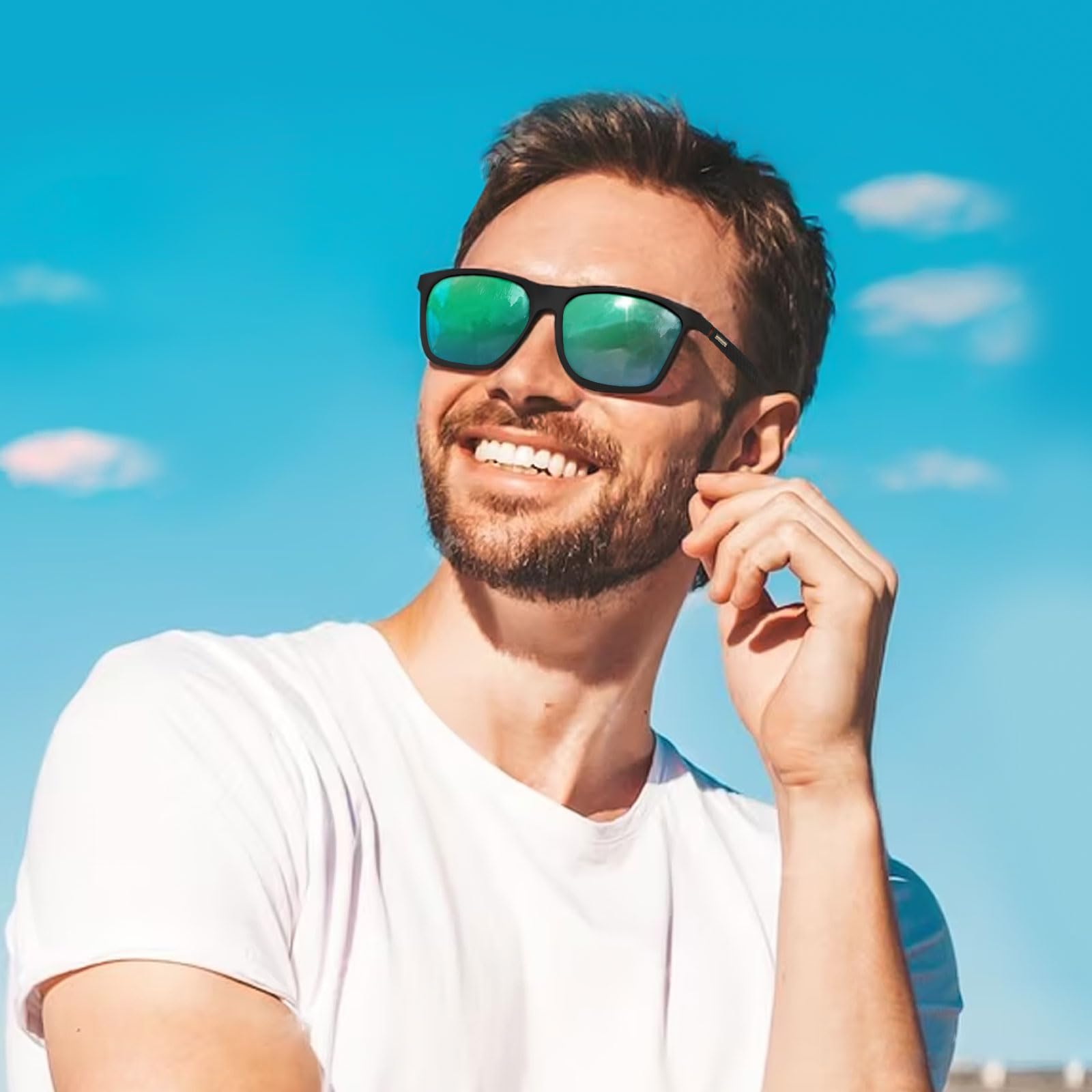 Occhiali da Sole Polarizzati Uomo Donna, Occhiali Vintage Eleganti Montatura Classica, Lenti Pilota HD, Golf Guida Pesca Occhiali da Viaggio Sport all'Aria Aperta Moda Occhiali da Sole