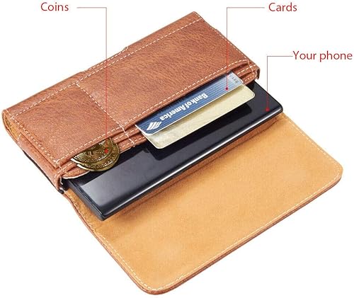 Miniatura 2 de Funda de transporte de cuero con trabilla para cinturón compatible con Galaxy Note 20 Ultra, Note20, S23 Ultra, S23 Plus, A14, A54 5G, iPhone14 15