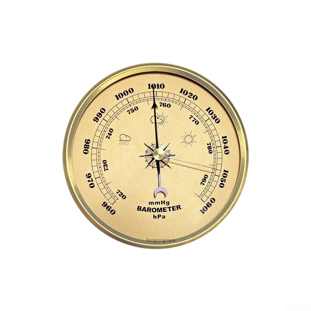 Barometro con struttura in metallo per la casa con orologio meccanico che misura la pressione atmosferica che fornisce aggiornamenti meteorologici affidabili (90 mm)