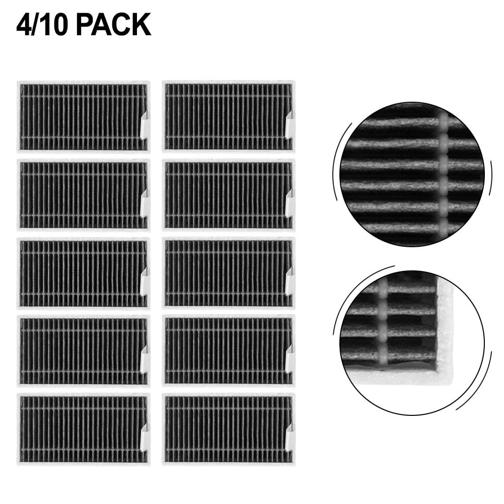 KiraKira Paquete de 10 filtros lavables para aspiradora Ecovacs Deebot T90 Pro Omni Robot, filtros de repuesto duraderos para el hogar