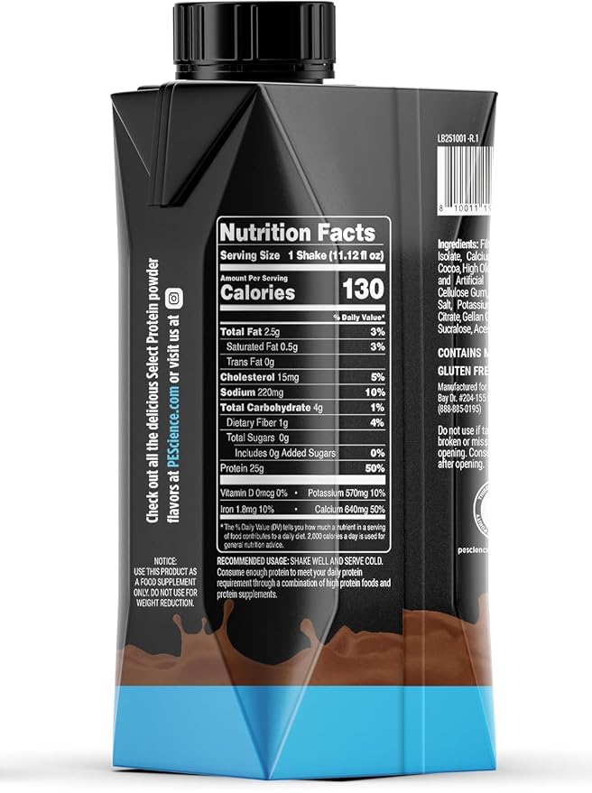 PEScience Select Protein Shake RTD, batido de proteína de 25g, sabor chocolate trufa miniatura 9