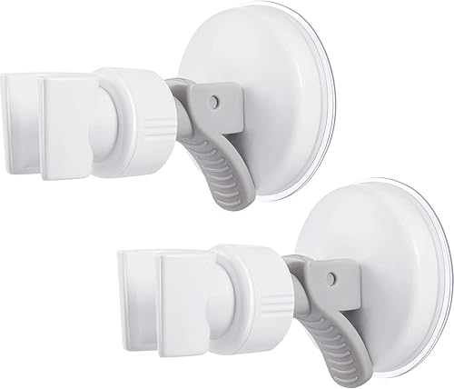 Miniatura 8 de Soporte de mano de ducha con ventosa ajustable Soporte de cabezal de ducha Soporte de montaje universal Plástico ABS con cromo pulido para mármol