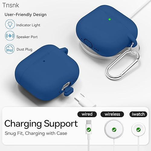 Miniatura 125 de Funda para AirPods 4, color rosa con kit de limpieza, funda de silicona suave para Airpod 4, compatible con Apple Airpods de 4ª generación 2024,