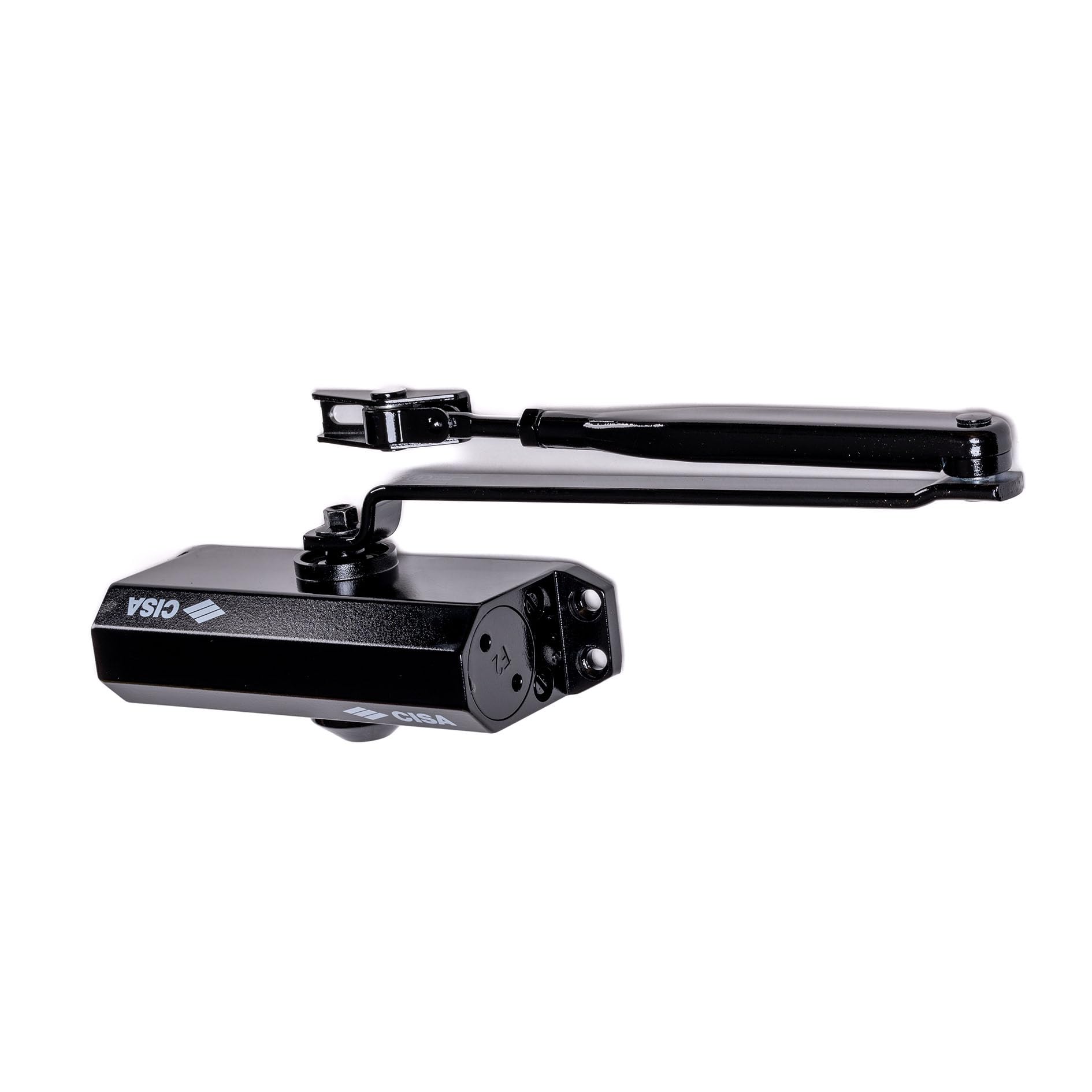 CISA Serie 604 - Chiudiporta a Cremagliera 16046003044 - Chiudiporta con Velocità di chiusura Regolabile - Finitura Nero - Per Porte Max 85 kg