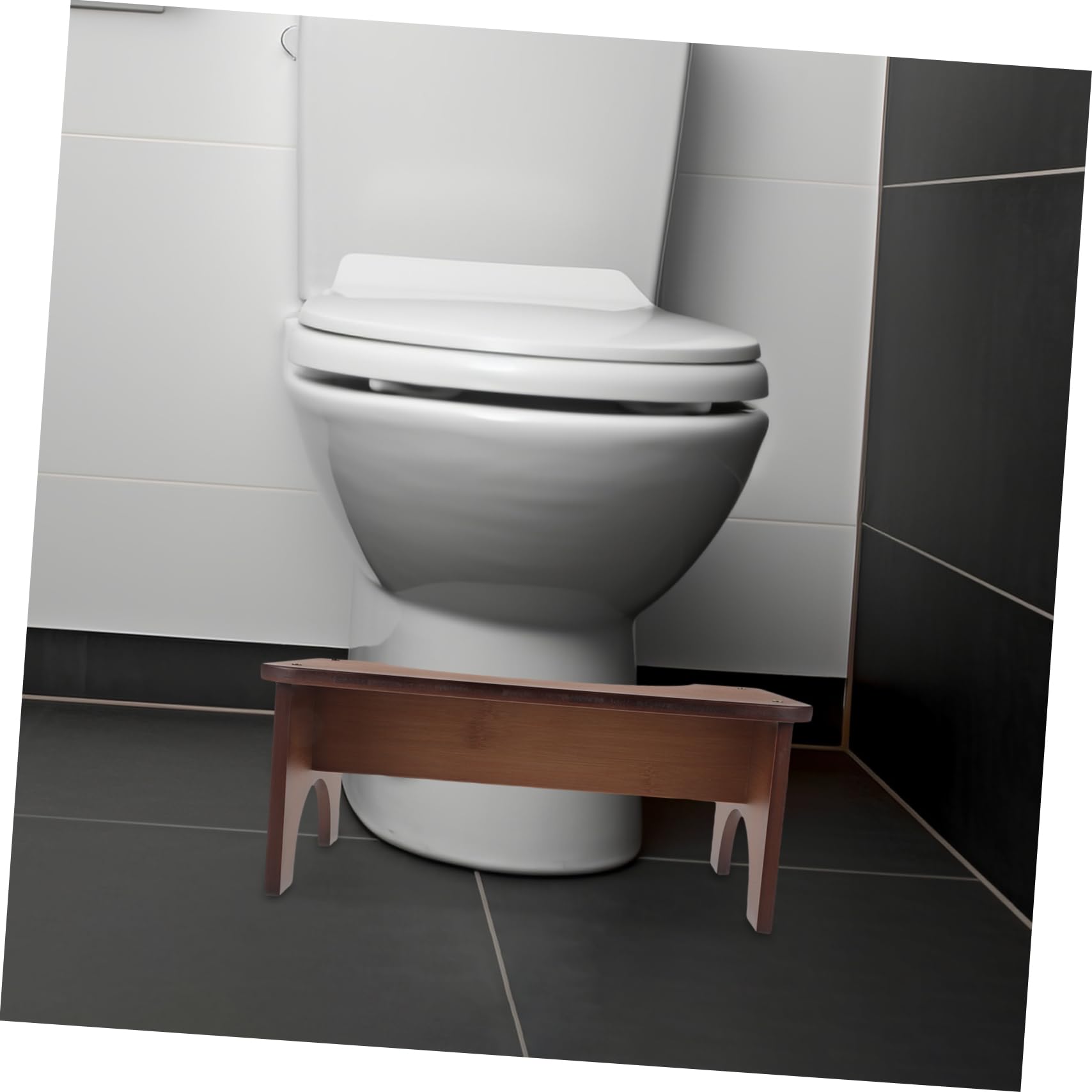 Sgabello Bagno in Bambù per Toilette, Pedana Robusta Domestica | Design Semplice ed Elegante, Uso Multi-funzione, Comodo Supporto per Postura Durante L’uso Quotidiano