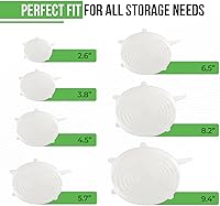 Vista 22 de Tapas elásticas de silicona reutilizables para almacenamiento de alimentos en el refrigerador, fundas elásticas resistentes al calor, tazas, latas