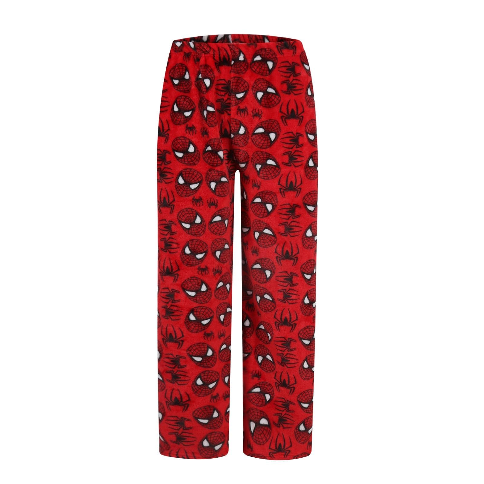 Cartoon Pajamas Pants for Women Girls Cute Cat Print Flannel Sleep Bottoms Halloween Christmas Sleepwear XL