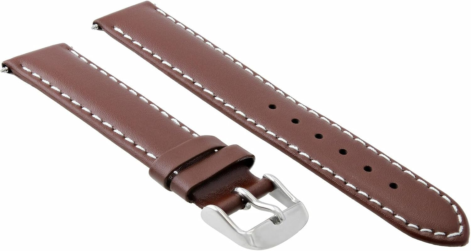 Ewatchparts 18-19-20-22-24-26mm Leather Watch Band Strap Smooth Compatible With Citizen Eco Drive Watch