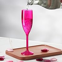 Vista 7 de XUWAIDSGN Copas de champán acrílicas, copas de champán para brindis de boda, copa de champán de plástico, reutilizable, irrompible, para despedida