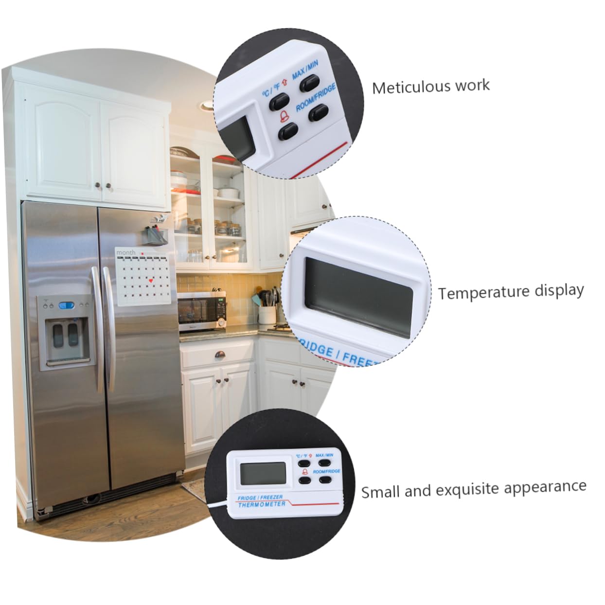 3stücke Digitaler Thermometer Tiefsttemperatur-alarm Für Kühlschrank Gefriertruhe Und Innenräume Präzise Temperaturüberwachung Für Küche Und Lagerung