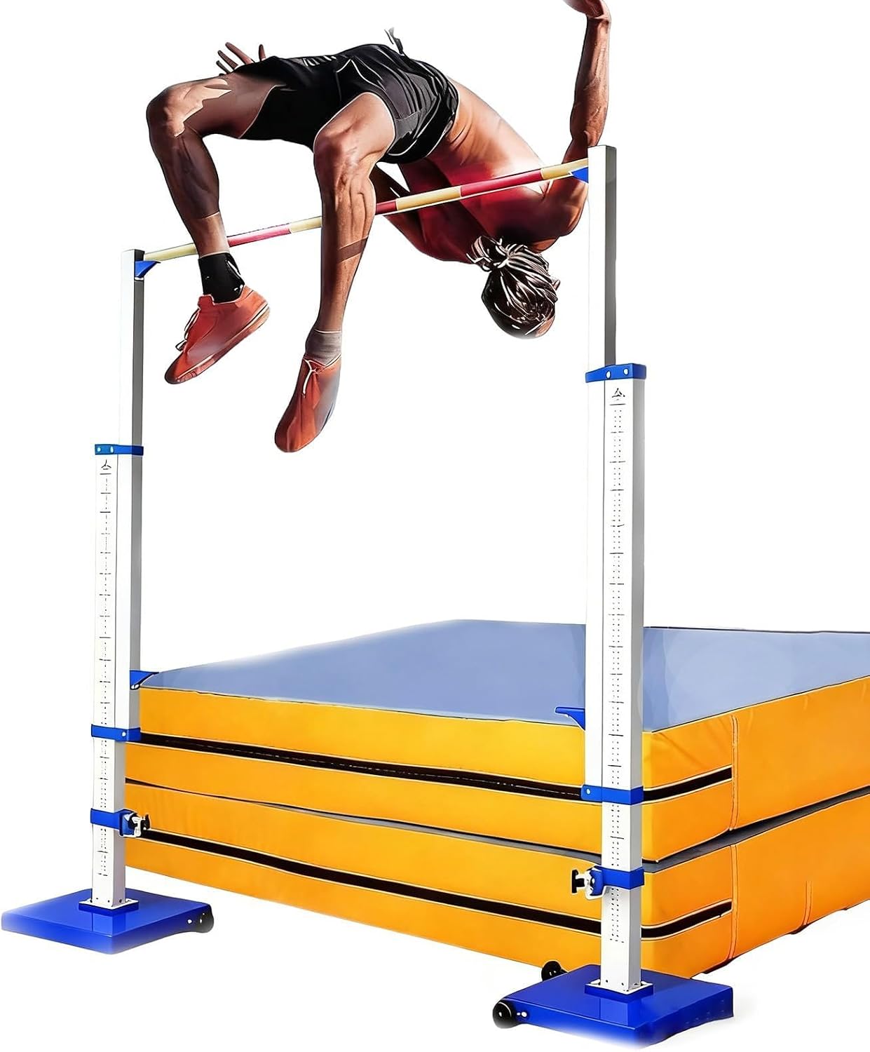 High Jump Standards Set,1 Pair Aluminum Jumping Events Equipment with Adjustable Uprights Frames, School High Jump Posts Kit,for Athletics Sports Meet