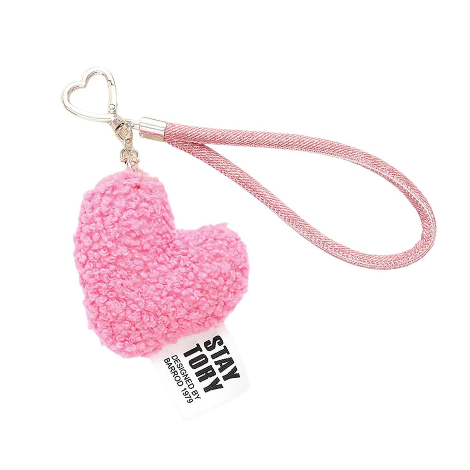 Jazuaiao Heart Wristlet Keychain Sweet Love Pendant Keyring Accessories for Fashion Lover Backpack Coin Purse Decoration Fashion Heart Pendant