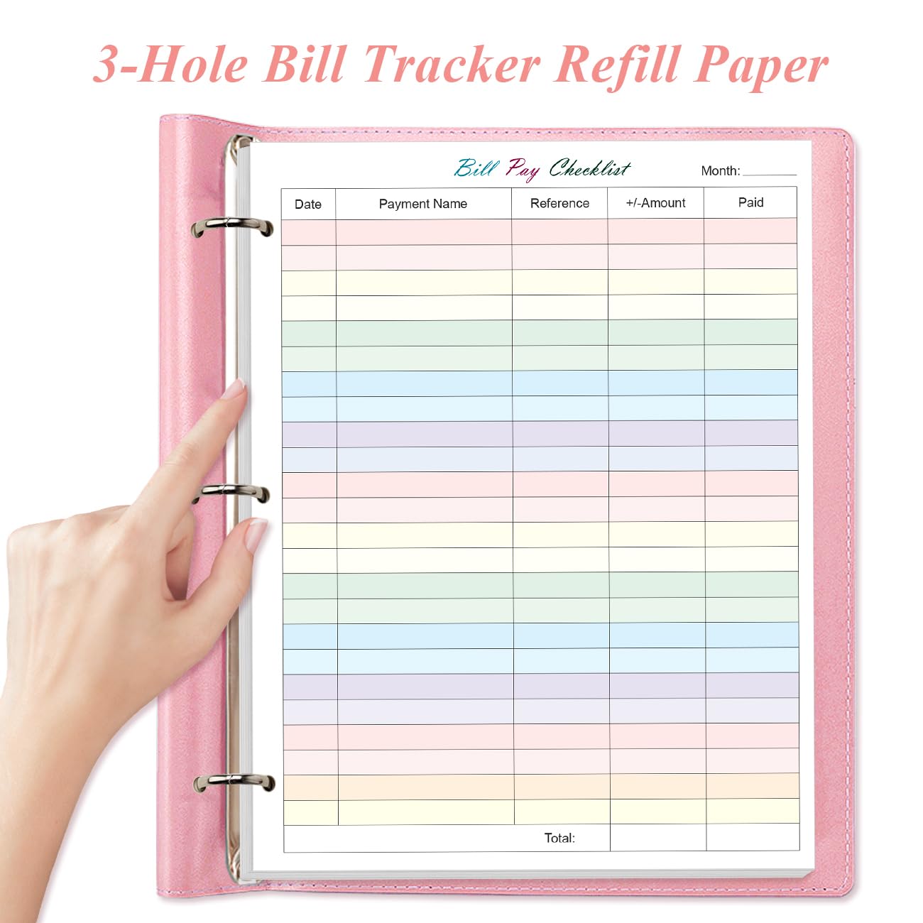 Snapklik.com : A4 Bill Payment Checklist Refills Paper - 3-Hole Punched ...