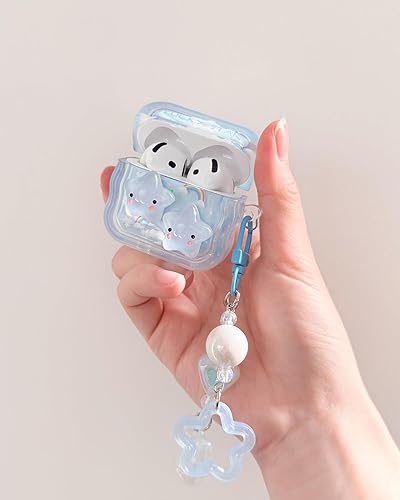 Miniatura 7 de Srddty Funda compatible con AirPods Pro 2, diseño ondulado, a prueba de golpes, para niñas y mujeres, con llavero diseñado para AirPods Pro de 2