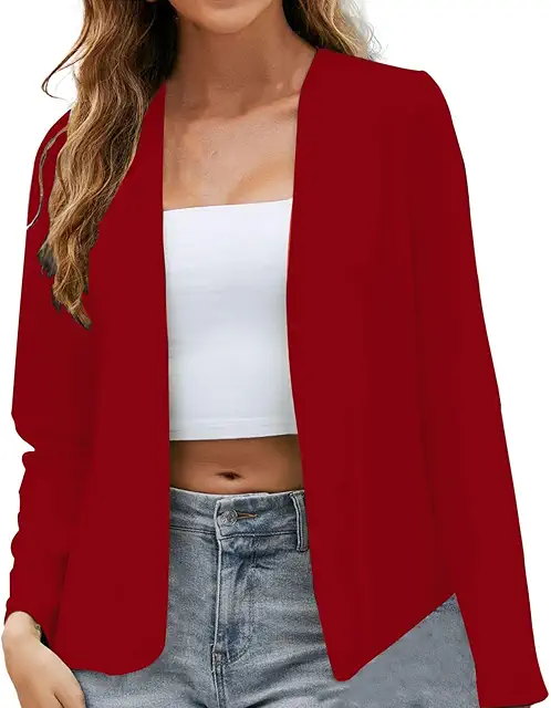 Women's Collarless Sweatblazer - Oversize Blazer for Business & Outdoor Wear