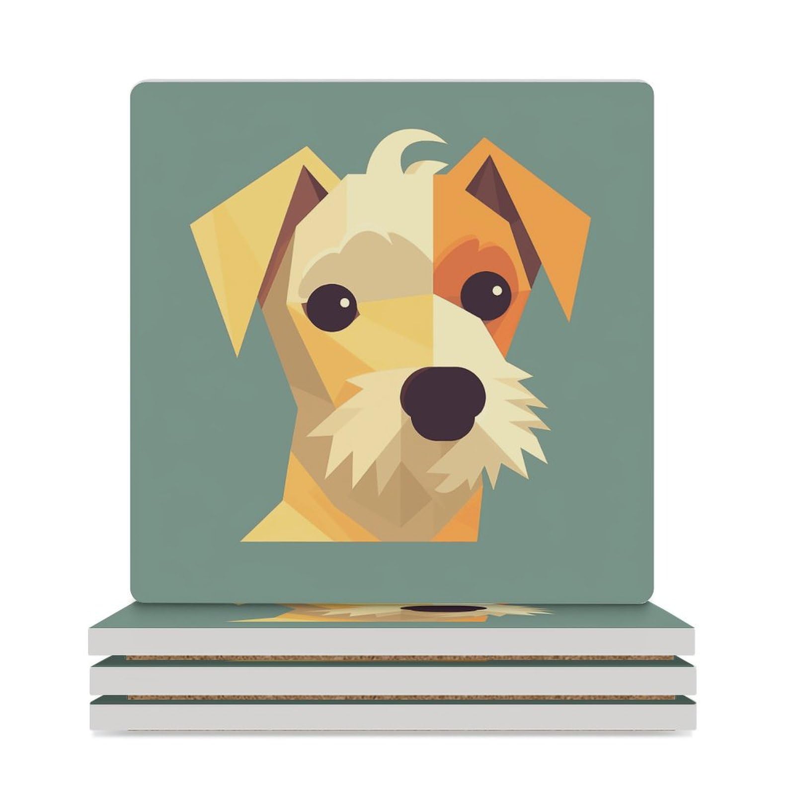 Dessous de verre chien lavable et reutilisable pour table basse