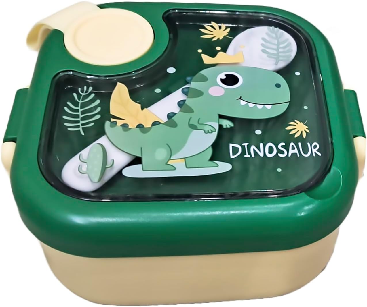 AMB Stainless Steel Small Dino Cartoon Theme Lunch Box for Kids, Tiffin Box(750 Ml)