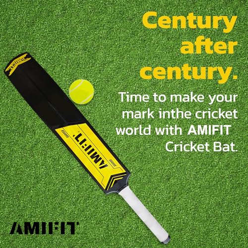 Image of Plastic Cricket Bat for Tennis Ball Adults with Grip Full Size, Black