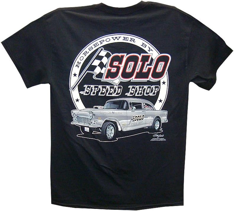 Solo Speed Shop 1955 Chevy T-Shirt: Black - Vintage Gasser Drag
