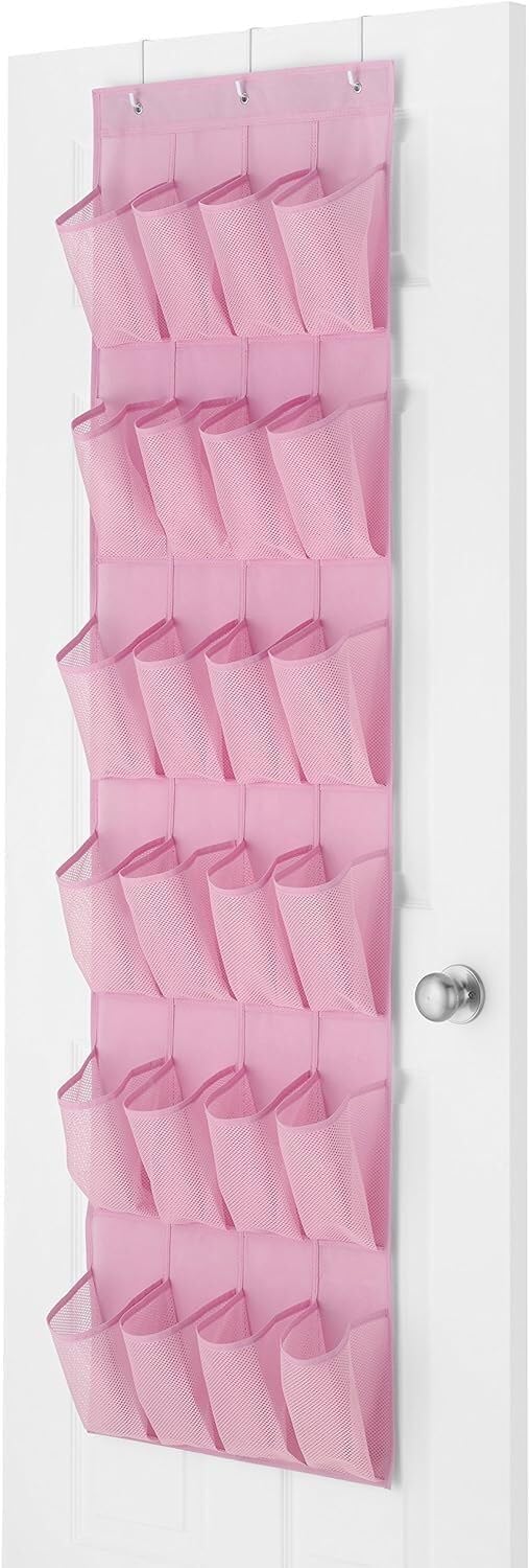 For Whitmor 24 Pocket Over the Door Shoe Organizer - Pink