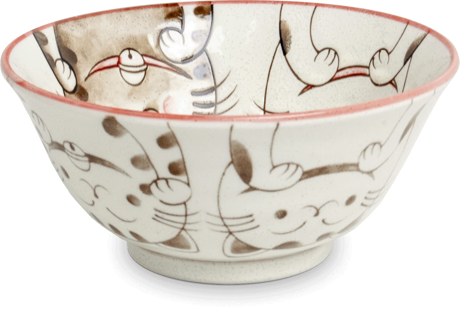Tokio Japan Design Katzen Schalen Kawaii Cat Tayo Schüssel Black Green Blue & Pink | Nippon Porzellan Ramen Reis Nudel Suppen Dessert Bowl | süße Katzenschälchen (2x Three Cats 15x7cm 500ml BluePink)
