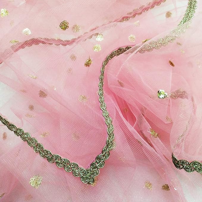 kaevion Bridal Sada Saubhagyawati Dupatta with Pipelace Border | Customized Dulhan Wedding Dupatta | Chunni for Marriage/Shadi Ki Chunri/Shagun Ka Dupattas 2