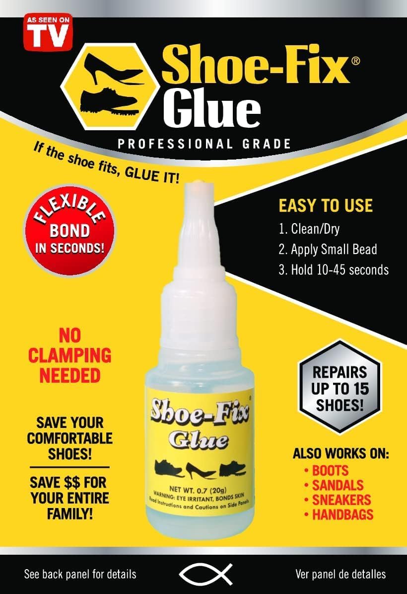 Shoe-Fix Shoe Glue: Instant Professional Grade Shoe Repair Glue (20gm)