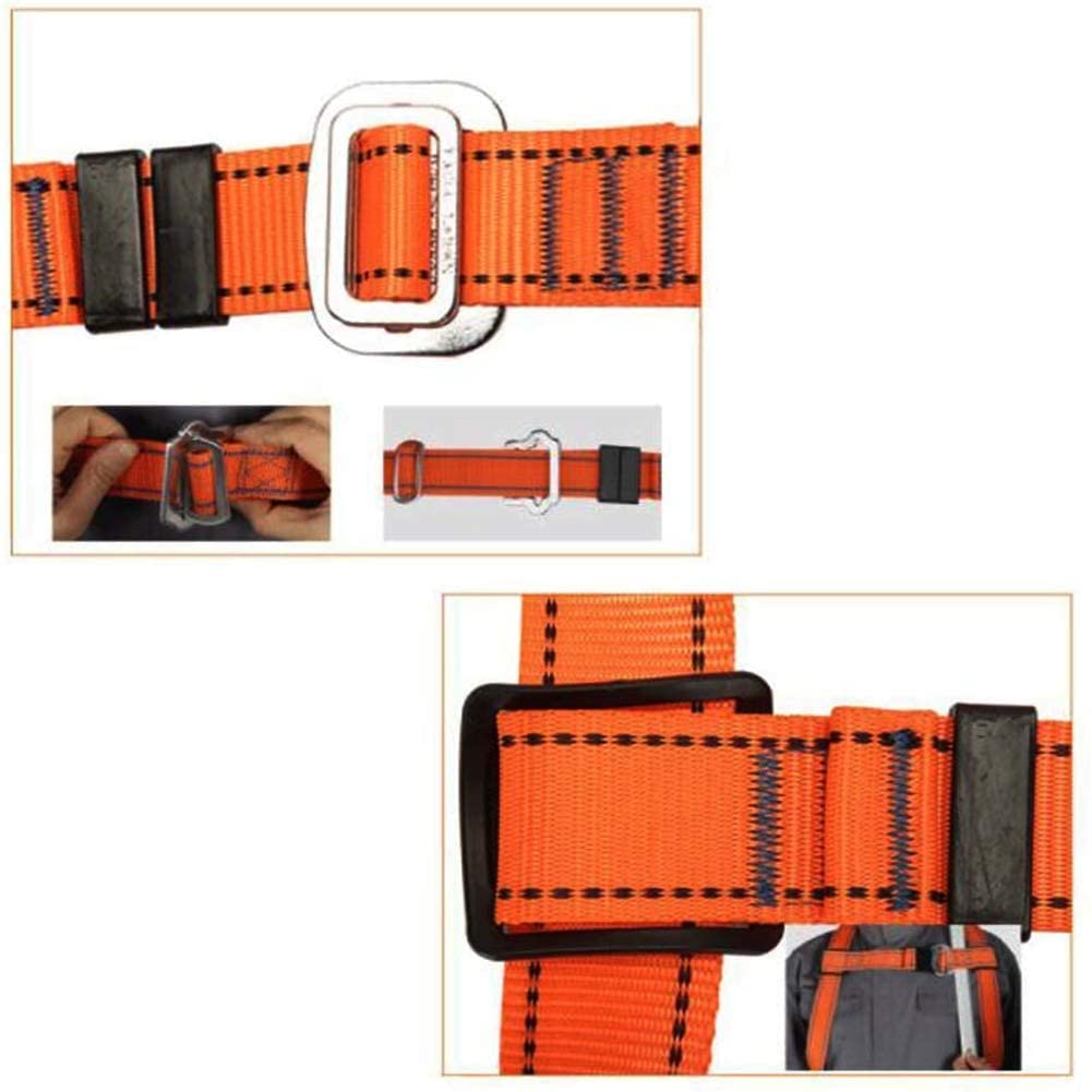 Sicherheitsgurt-Kits, Höhen-Fallschutzgurt, Hüft-Sicherheitsgurt schützen, verstellbarer Gürtel (Color : Double Big Hook Buffered Set) (Double Big Hook Buffered Set) (Double Big Hook Buffered