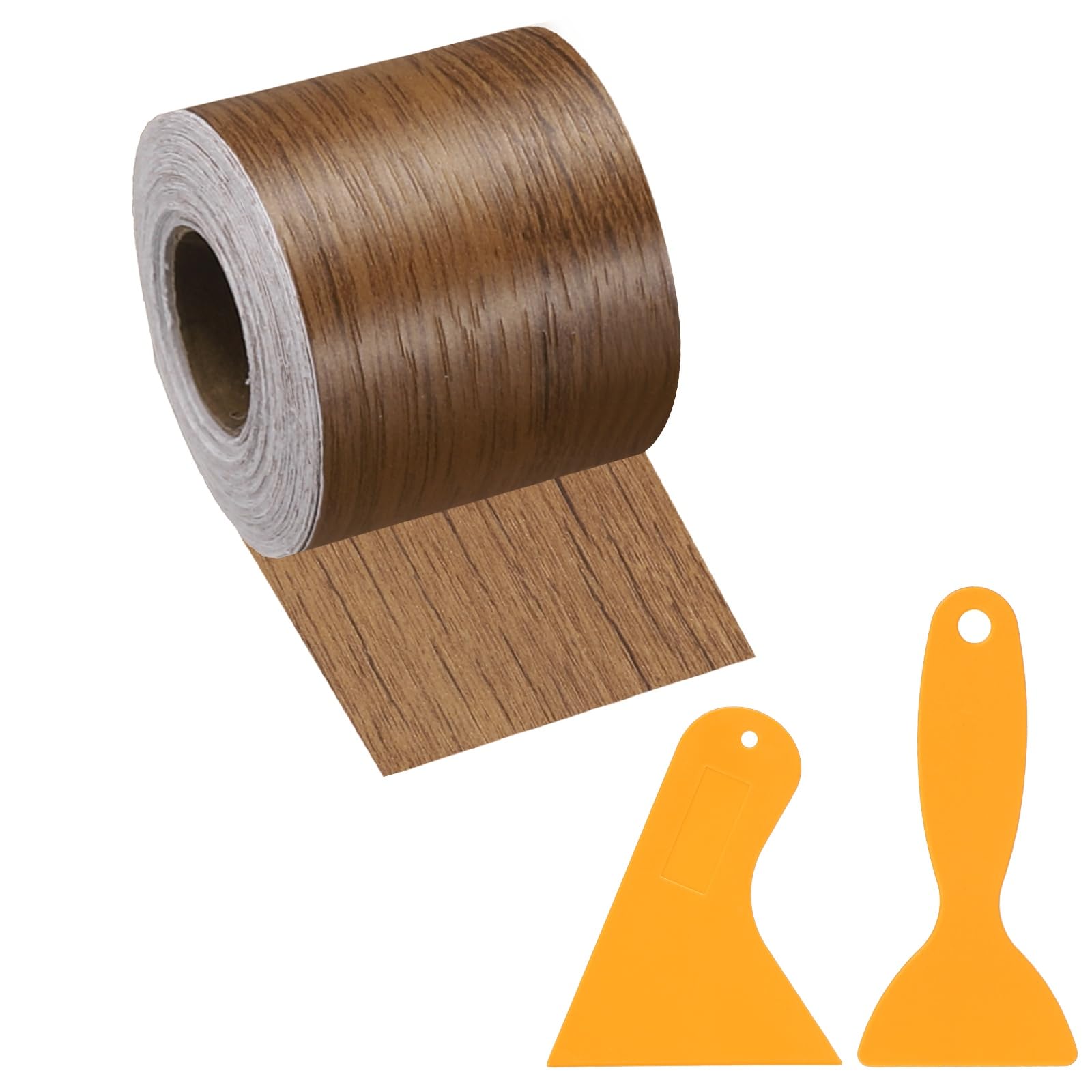 PATIKIL Wood Grain Repair Tape, 2" x 33' Self Adhesive Realistic Wood Tape with Scraper Durable Repair Patch for Furniture Floor Window Door Table DIY Home Decor, Natural Wood Grain