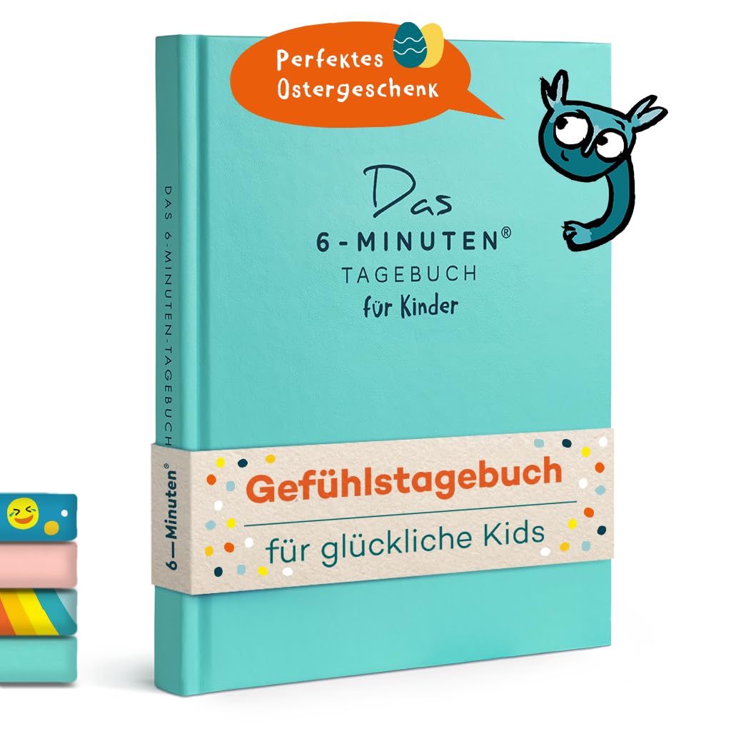 6-Minuten Gefühlstagebuch Kinder 6–12 Jahre – Gefühle verstehen, Selbstbewusstsein & Achtsamkeit aufbauen – Tagebuch Mädchen – Gefühle Buch als Ostern Geschenke Kinder
