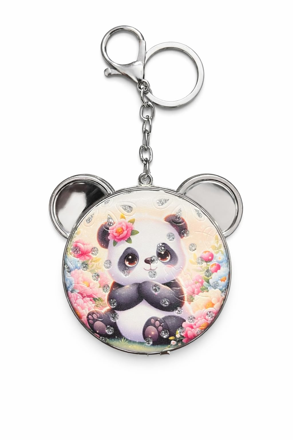 Seno Portable Compact Makeup Mirror with Keychain, Cute Panda Hand Pocket Design Mirror (Size-7x7W Centimeter) (Shape Rectangle) for Girl and Women - Multicolor (1, Panda)-picture-48